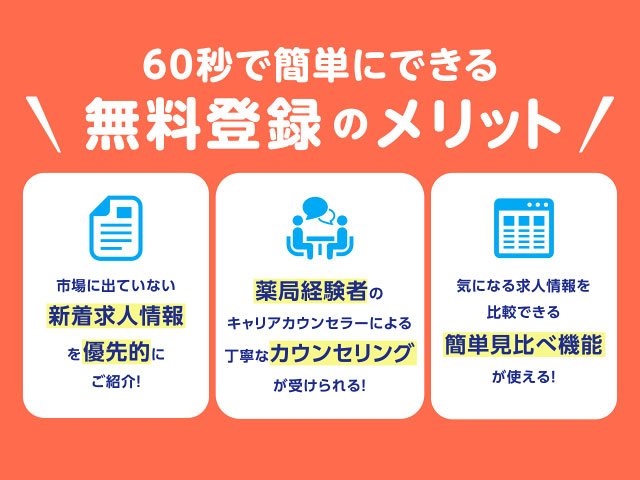 カンタン60秒！無料登録のメリット